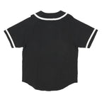 CHAMPION Mens Black & White Classic Baseball Style L Short Sleeve Button Neck