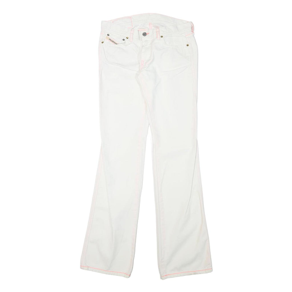 DIESEL Womens Regular Fit White Jeans Cotton Blend Zip W29 L33 Classic Stylish