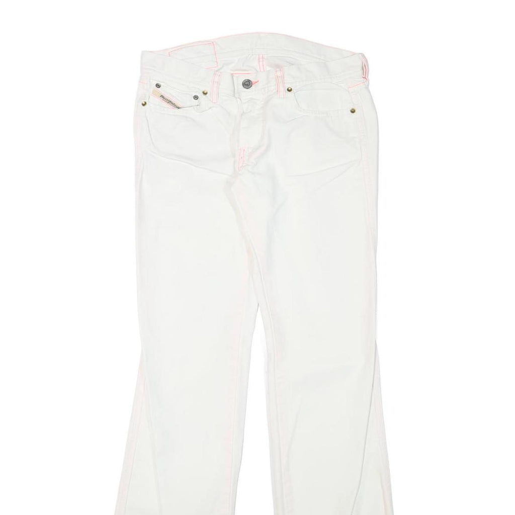DIESEL Womens Regular Fit White Jeans Cotton Blend Zip W29 L33 Classic Stylish