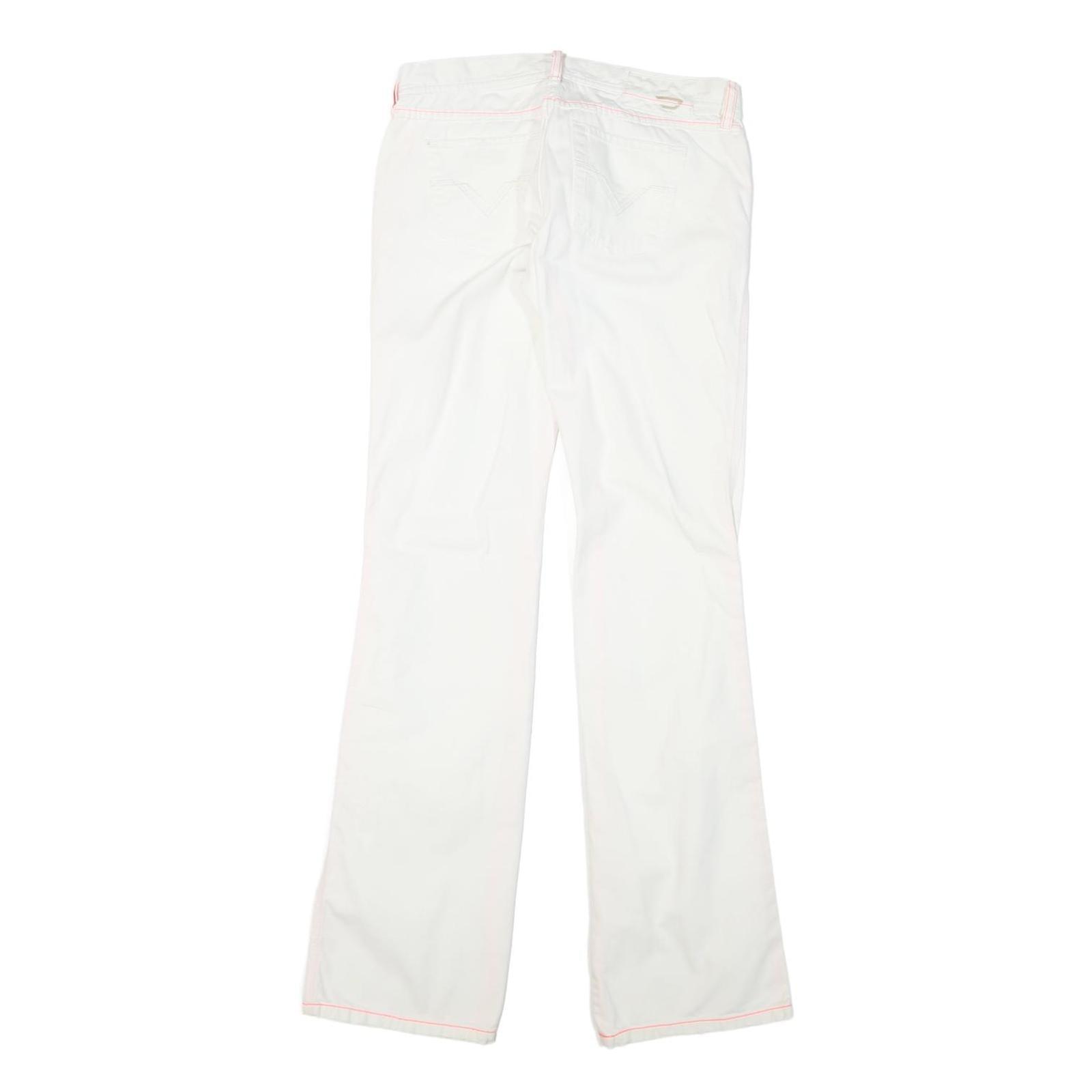DIESEL Womens Regular Fit White Jeans Cotton Blend Zip W29 L33 Classic Stylish