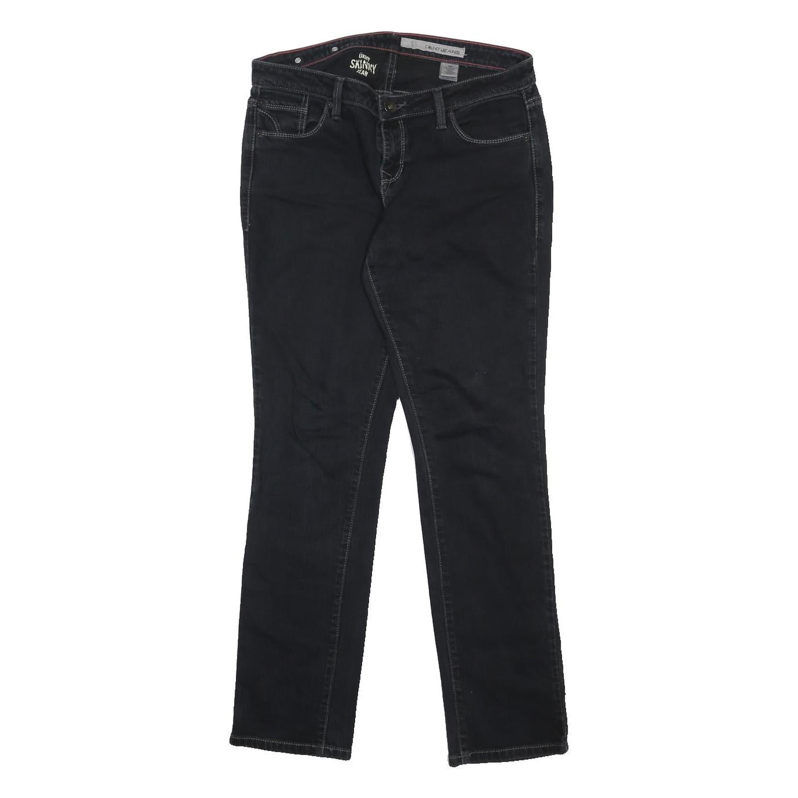 DKNY Womens Slim Black Denim Slim Skinny Jeans Cotton Blend W30 L32 Stylish