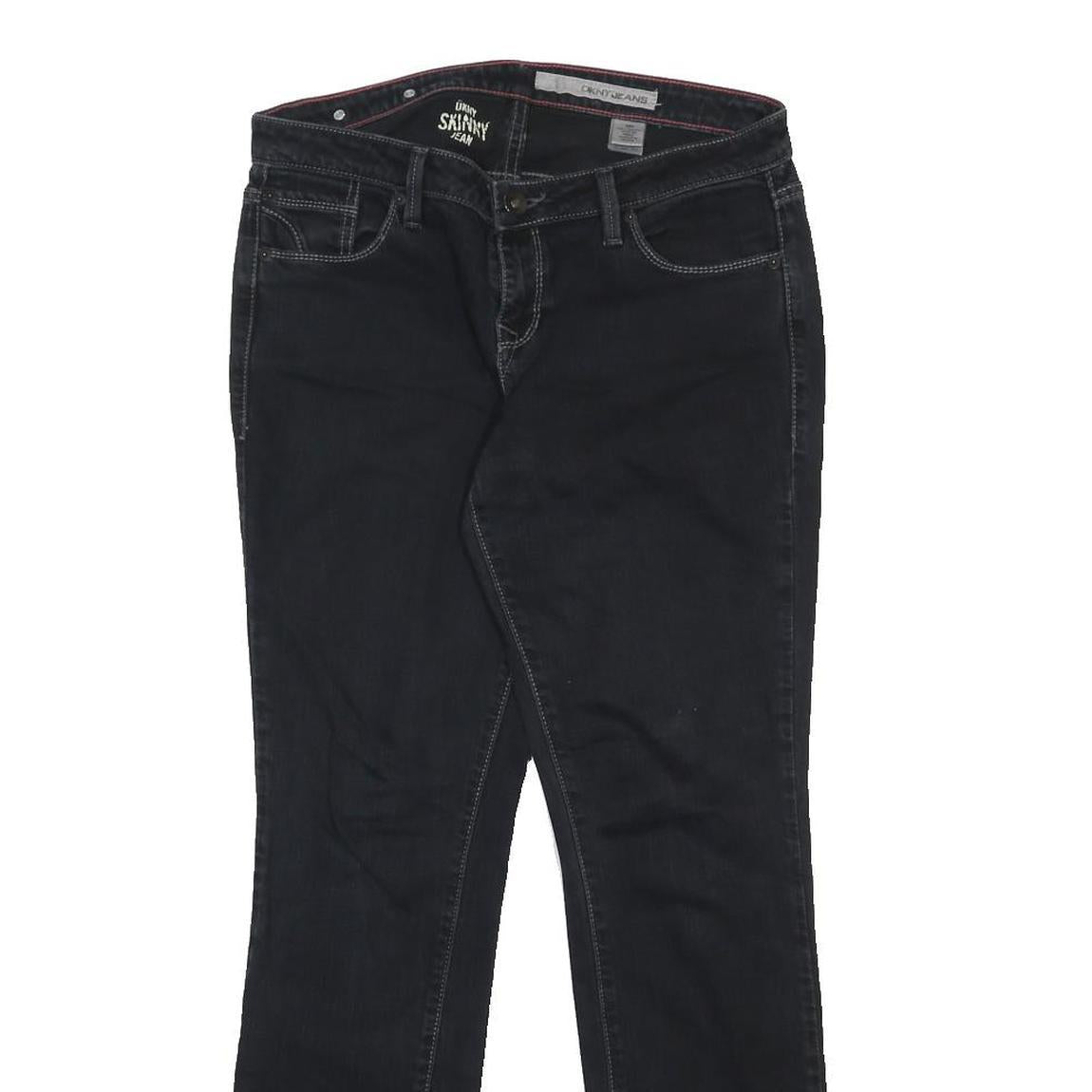 DKNY Womens Slim Black Denim Slim Skinny Jeans Cotton Blend W30 L32 Stylish