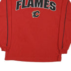 NHL Mens Red Flames Long Sleeve V-Neck Cotton Blend T-Shirt S Sportswear