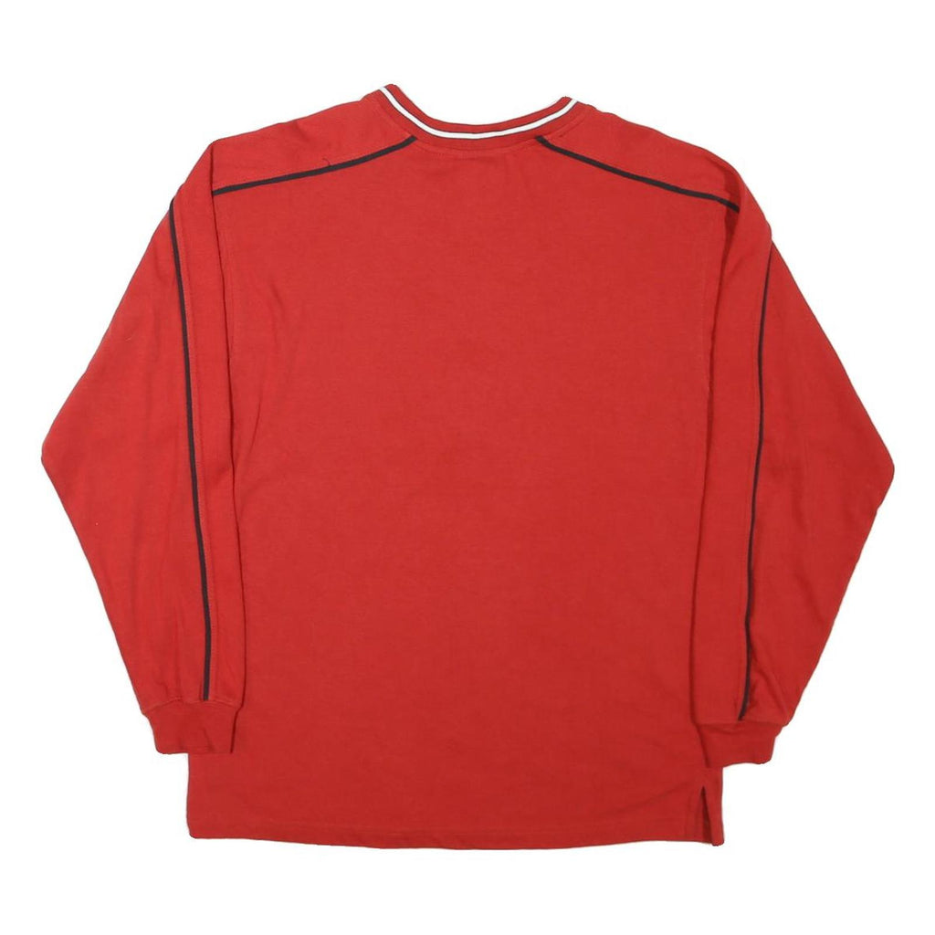 NHL Mens Red Flames Long Sleeve V-Neck Cotton Blend T-Shirt S Sportswear