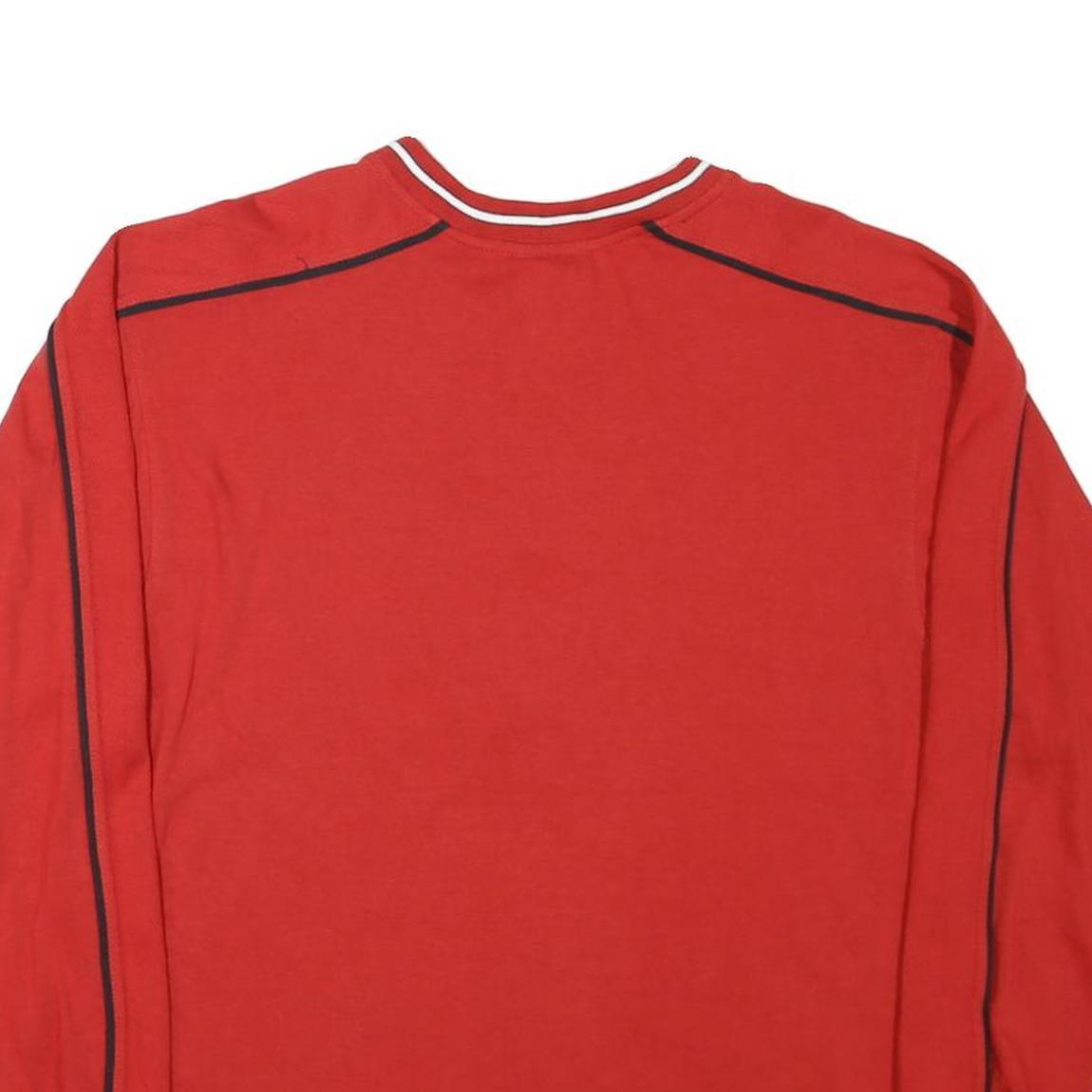 NHL Mens Red Flames Long Sleeve V-Neck Cotton Blend T-Shirt S Sportswear