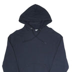 CHAMPION Mens Navy Blue Hoodie S Cotton Blend Pullover Drawstring Pocket
