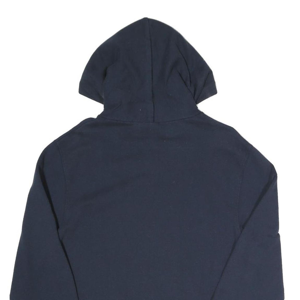 CHAMPION Mens Navy Blue Hoodie S Cotton Blend Pullover Drawstring Pocket