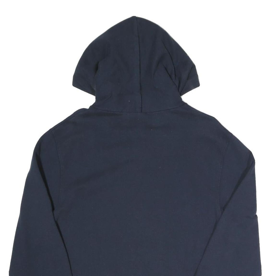 CHAMPION Mens Navy Blue Hoodie S Cotton Blend Pullover Drawstring Pocket
