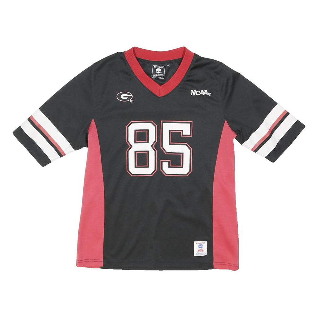 NCAA Womens Black & Red 85 Graphic T-Shirt UK 10 Short Sleeve V-Neck Sportswear