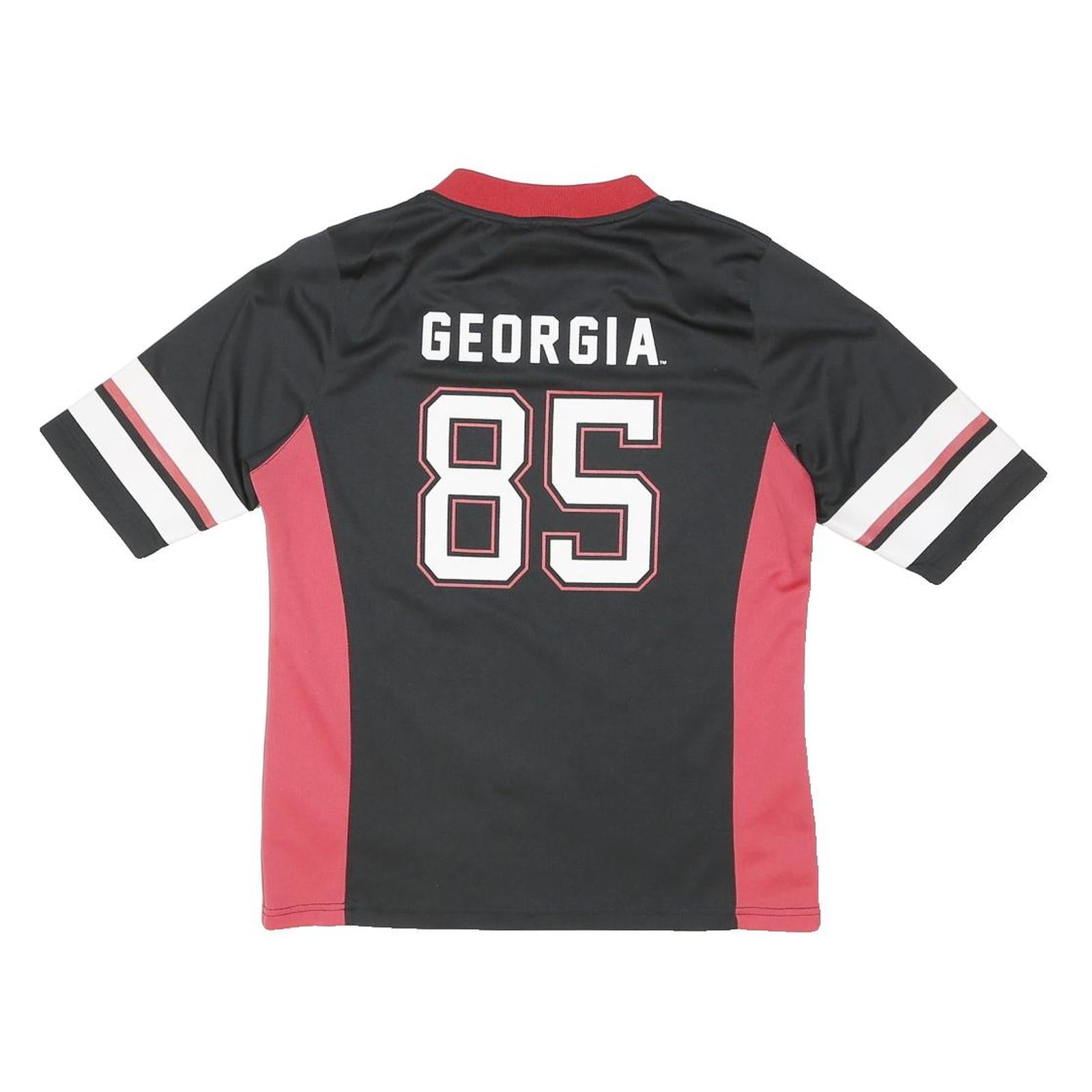 NCAA Womens Black & Red 85 Graphic T-Shirt UK 10 Short Sleeve V-Neck Sportswear