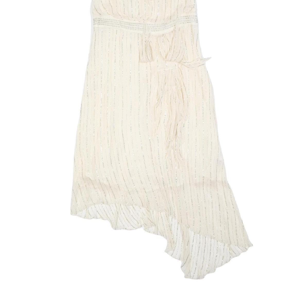 FREE PEOPLE Womens Cream & Silver Cold Shoulder Fit & Flare Woven Midi Dress