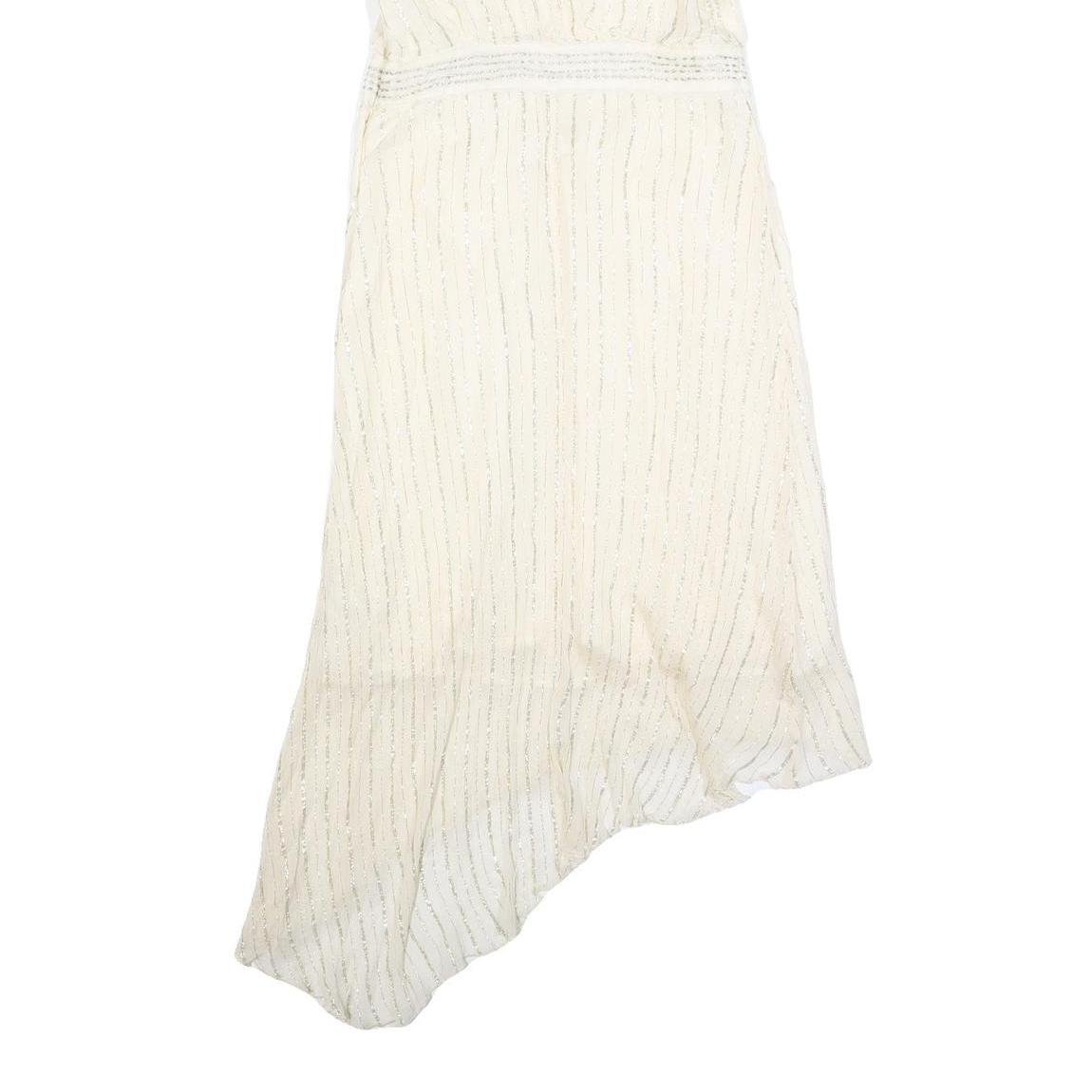 FREE PEOPLE Womens Cream & Silver Cold Shoulder Fit & Flare Woven Midi Dress
