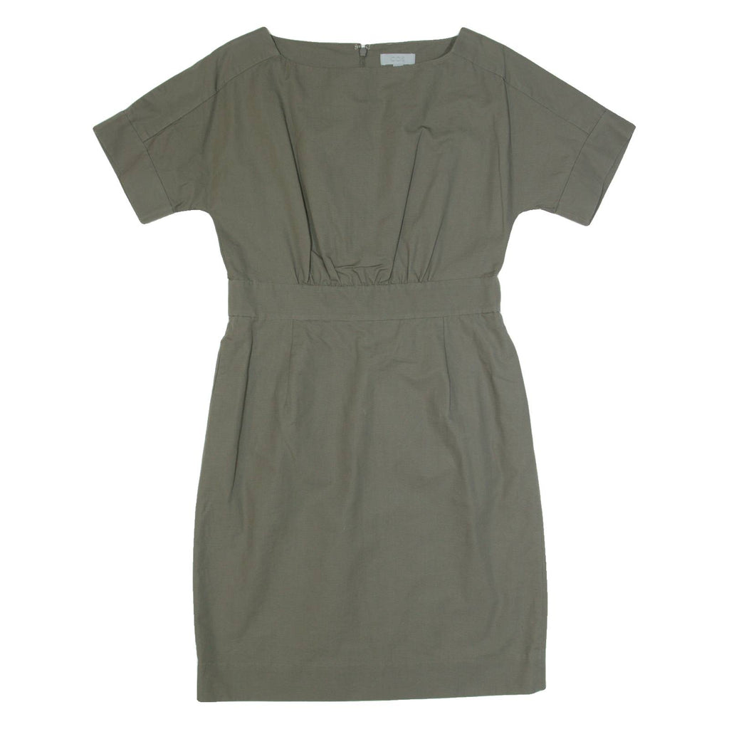 COS Womens Day Dress Green Short Sleeve Knee Length S