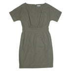COS Womens Day Dress Green Short Sleeve Knee Length S