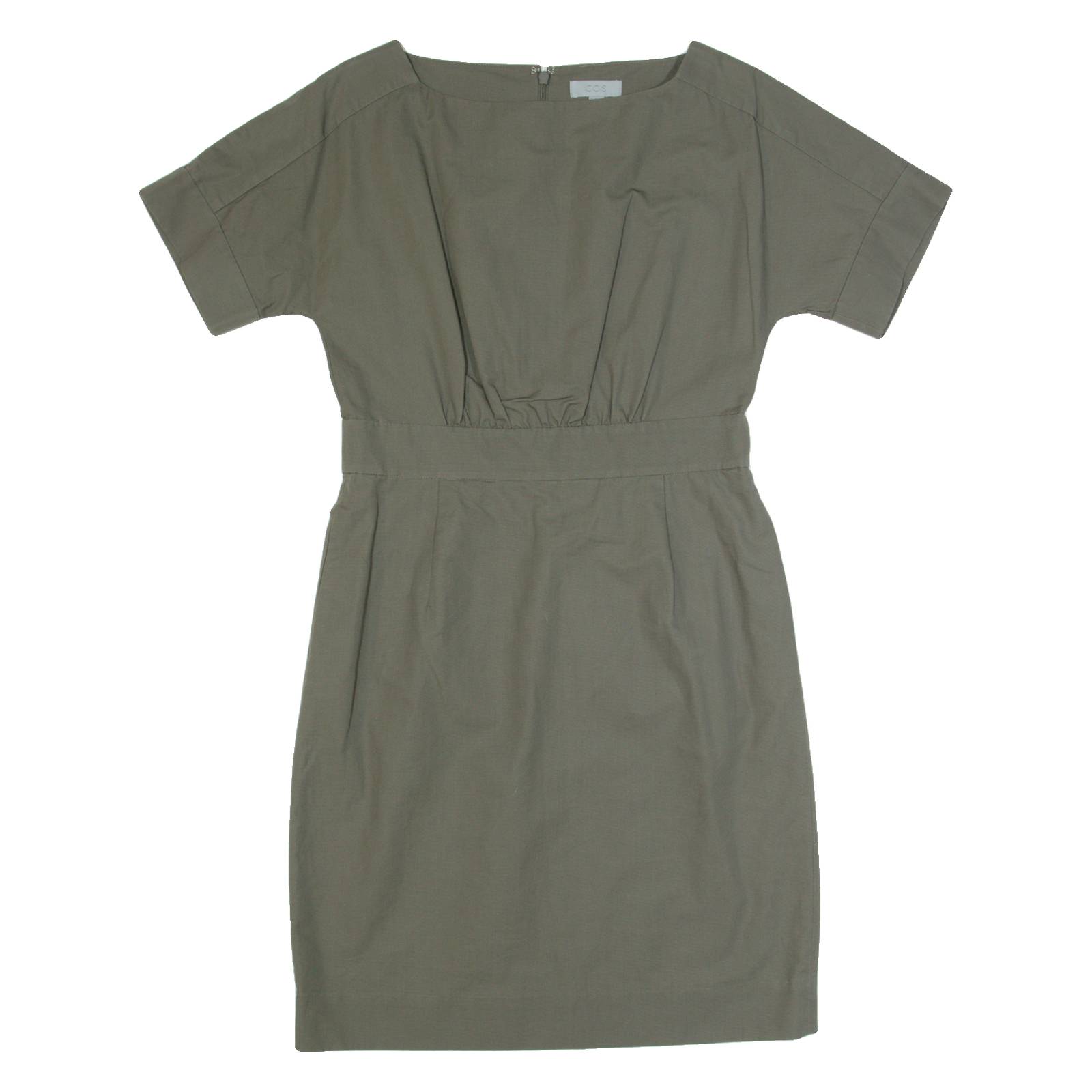 COS Womens Day Dress Green Short Sleeve Knee Length S