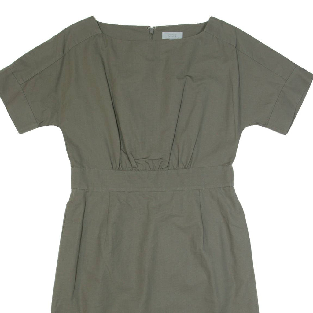 COS Womens Day Dress Green Short Sleeve Knee Length S