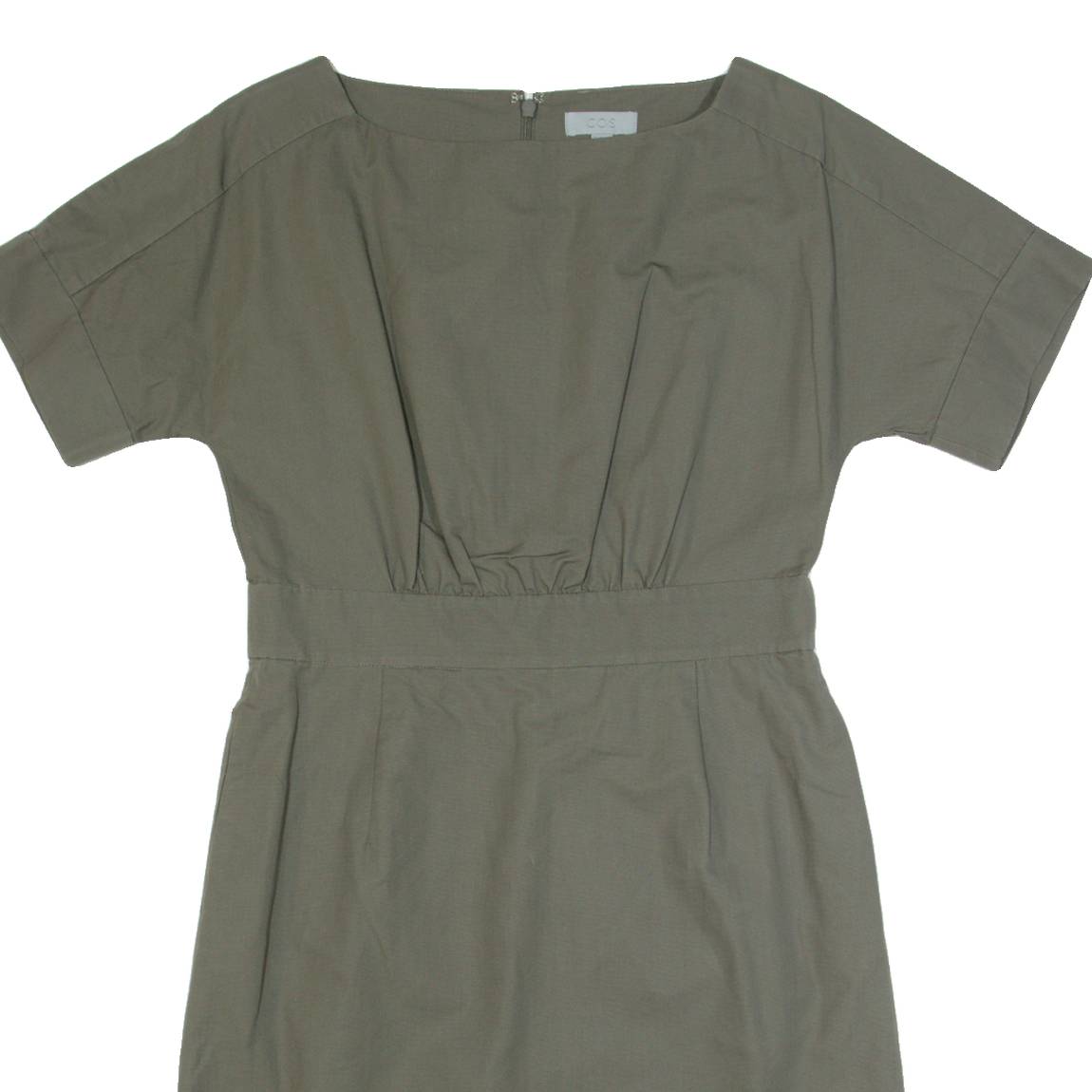COS Womens Day Dress Green Short Sleeve Knee Length S