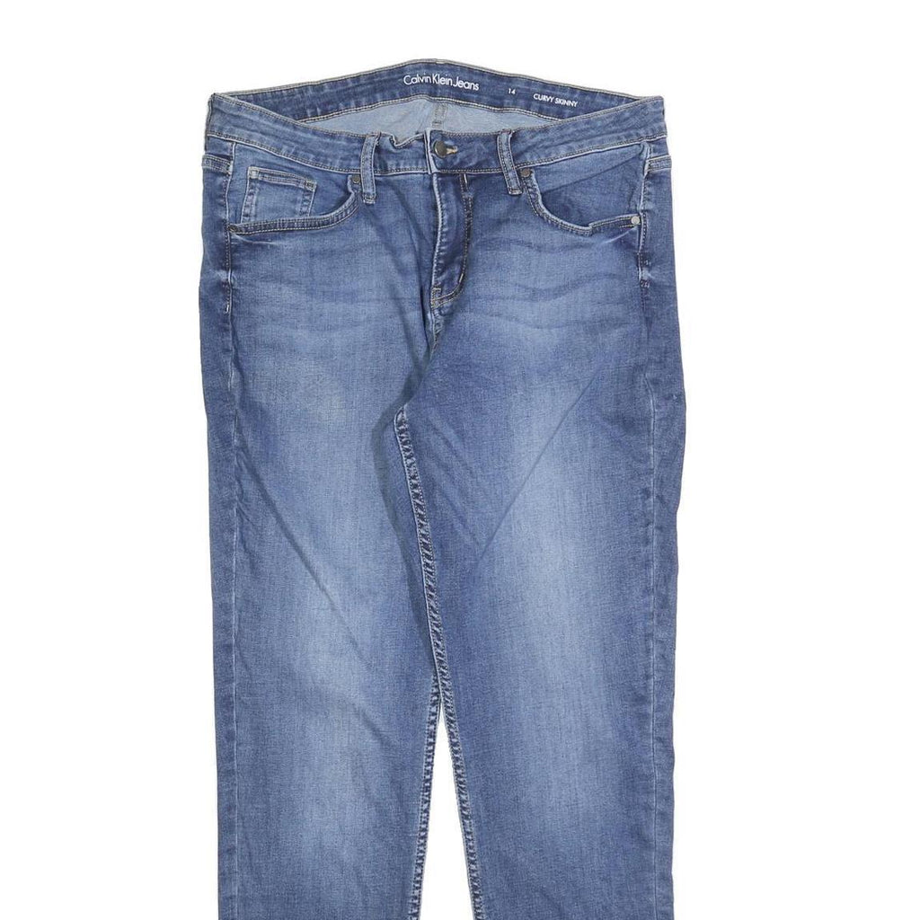 CALVIN KLEIN JEANS Womens Slim Blue Denim Jeans W34 L32 Stylish Casual Zip