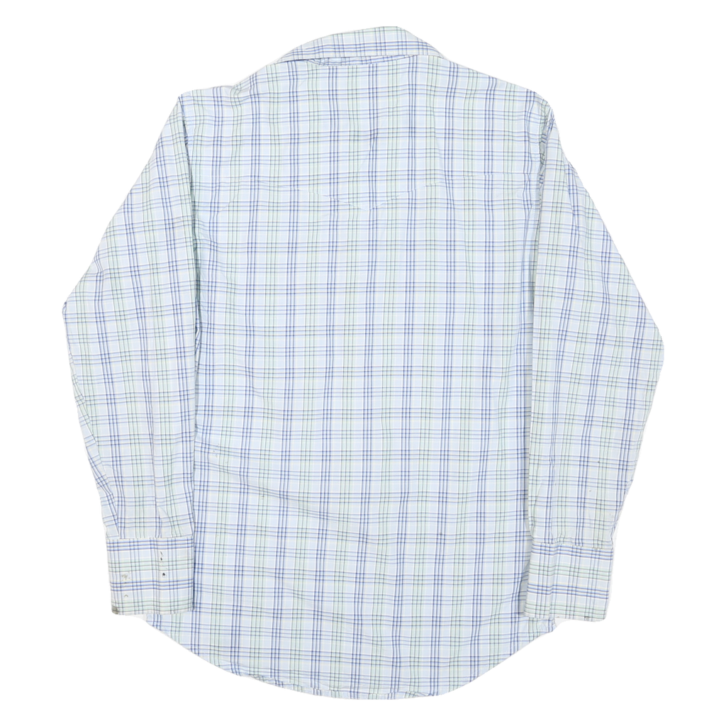 WRANGLER Mens Blue & Green Check Shirt S Casual Cotton Blend Western