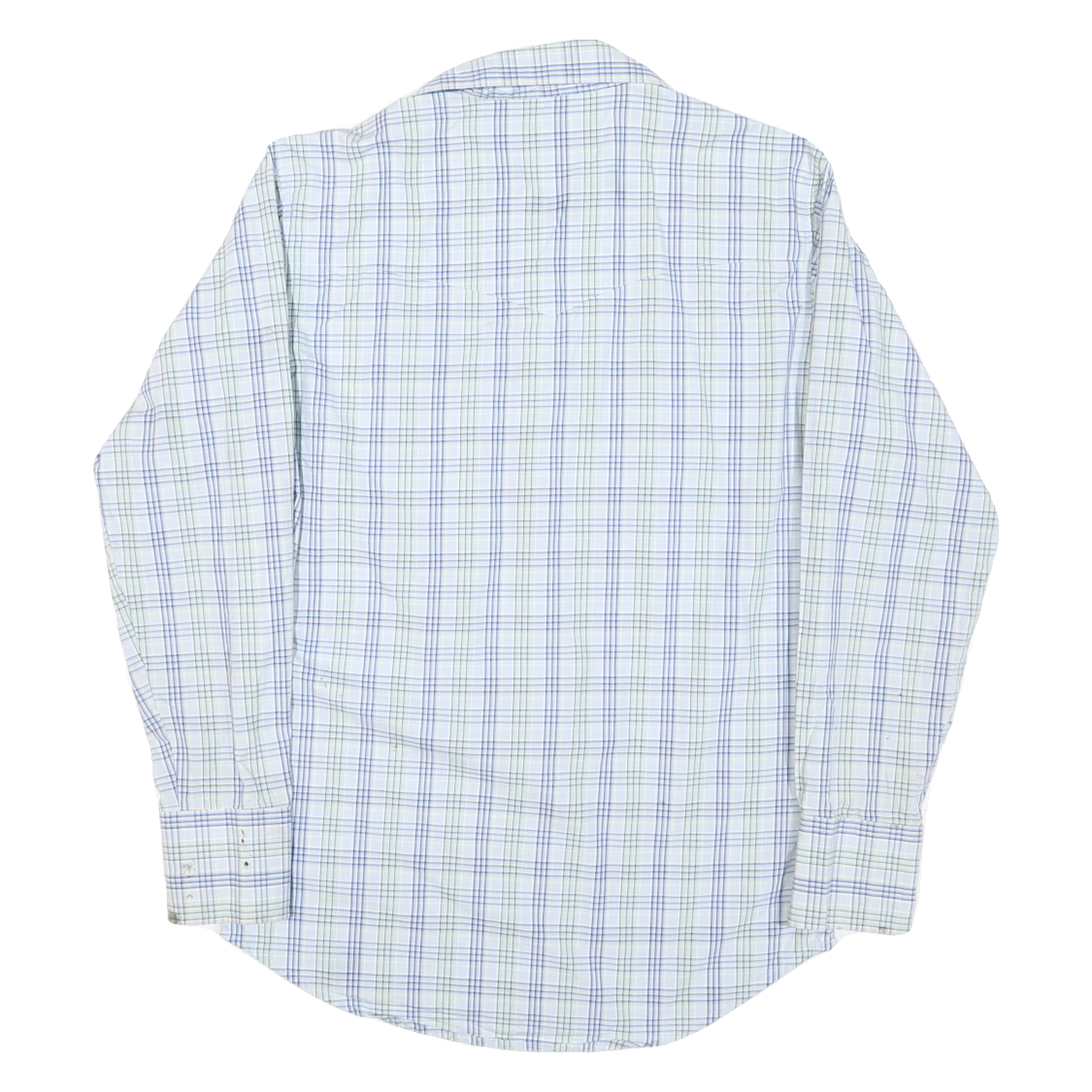 WRANGLER Mens Blue & Green Check Shirt S Casual Cotton Blend Western