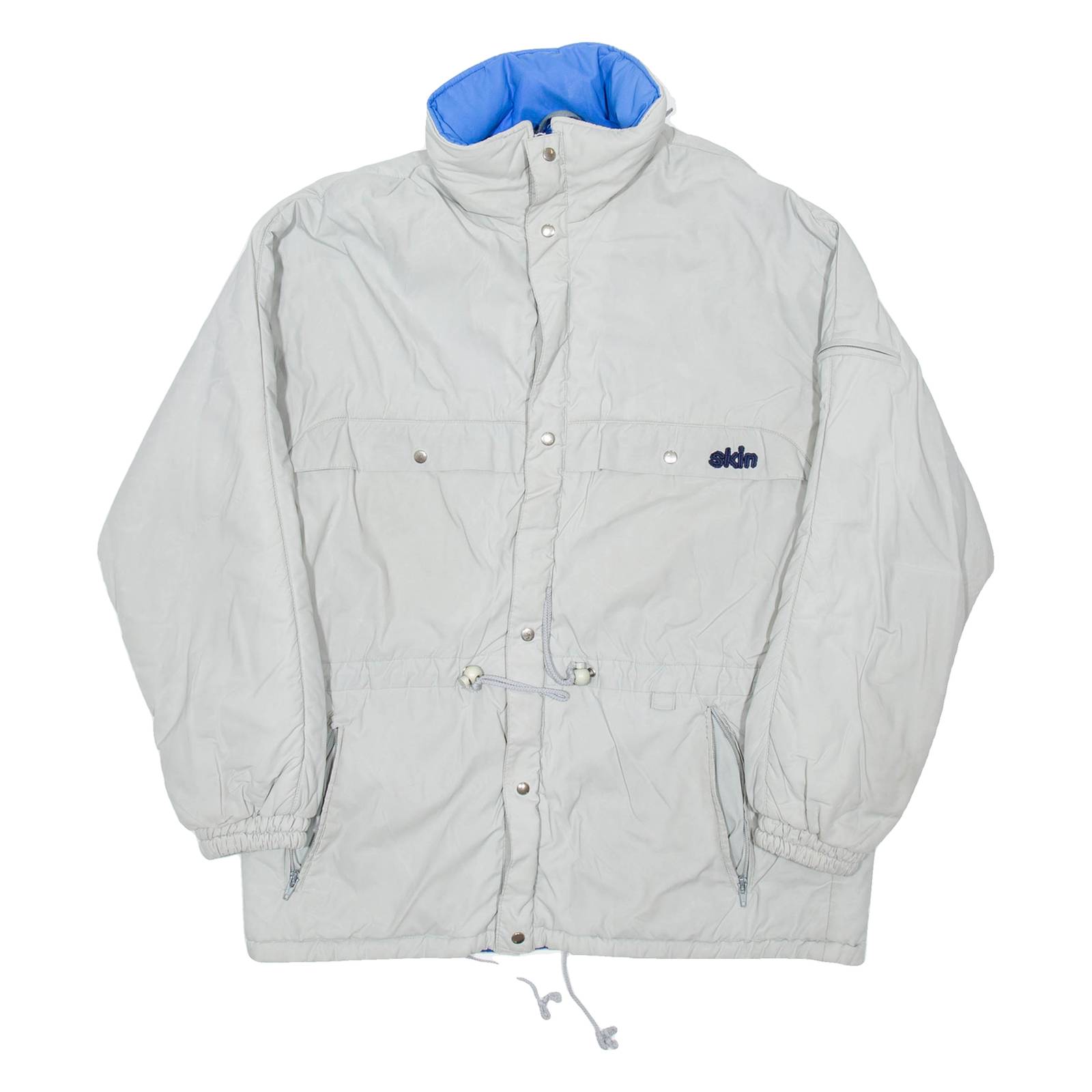 SKIN Mens Parka Coat Grey Hooded M