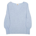 BLEND Womens Blue Jumper V-Neck Basic Knit L Comfortable Stylish Soft