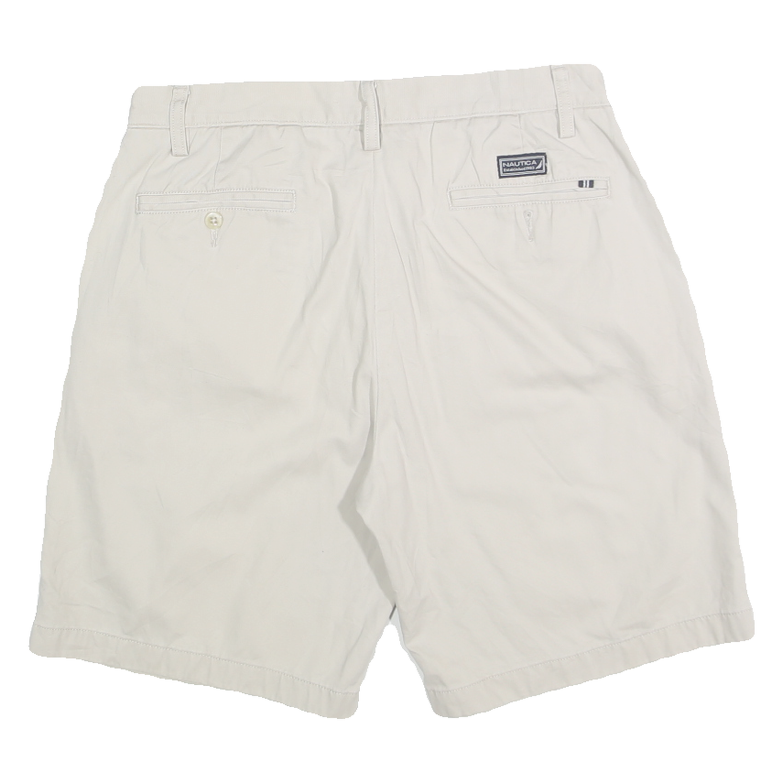NAUTICA Mens Shorts Beige Casual Plain M W32 Classic Fit Cotton Blend