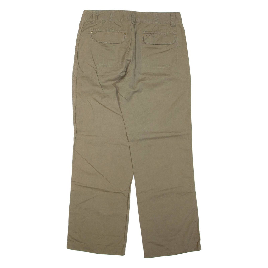 CALVIN KLEIN Womens Trousers Green Regular Straight Linen W32 L32