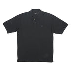 FILA Mens Black Short Sleeve Plain L Classic Cotton Polo Shirt Casual