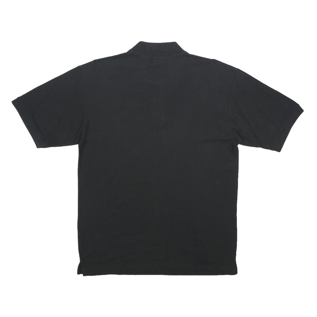 FILA Mens Black Short Sleeve Plain L Classic Cotton Polo Shirt Casual