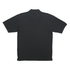 FILA Mens Black Short Sleeve Plain L Classic Cotton Polo Shirt Casual