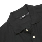 FILA Mens Black Short Sleeve Plain L Classic Cotton Polo Shirt Casual