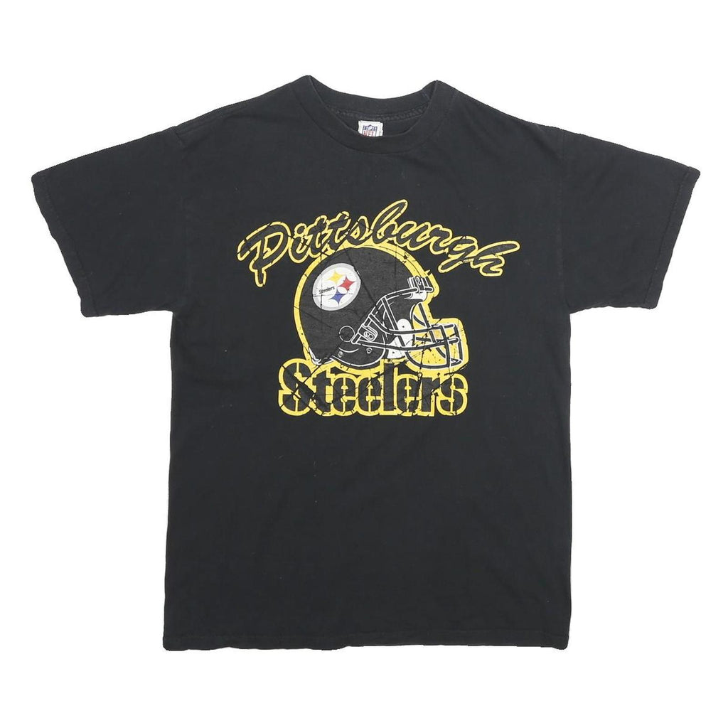 NFL Mens Black Pittsburgh Steelers Graphic T-Shirt M Short Sleeve Crew Neck