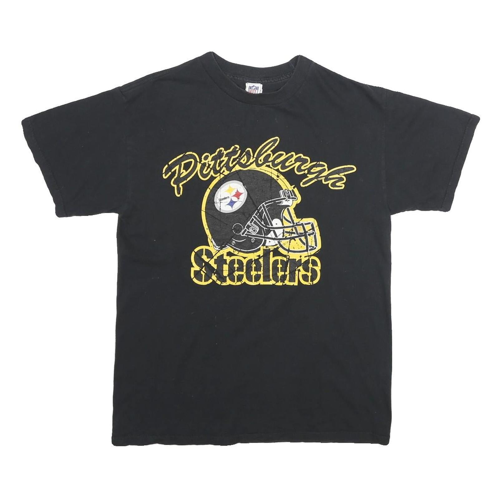 NFL Mens Black Pittsburgh Steelers Graphic T-Shirt M Short Sleeve Crew Neck
