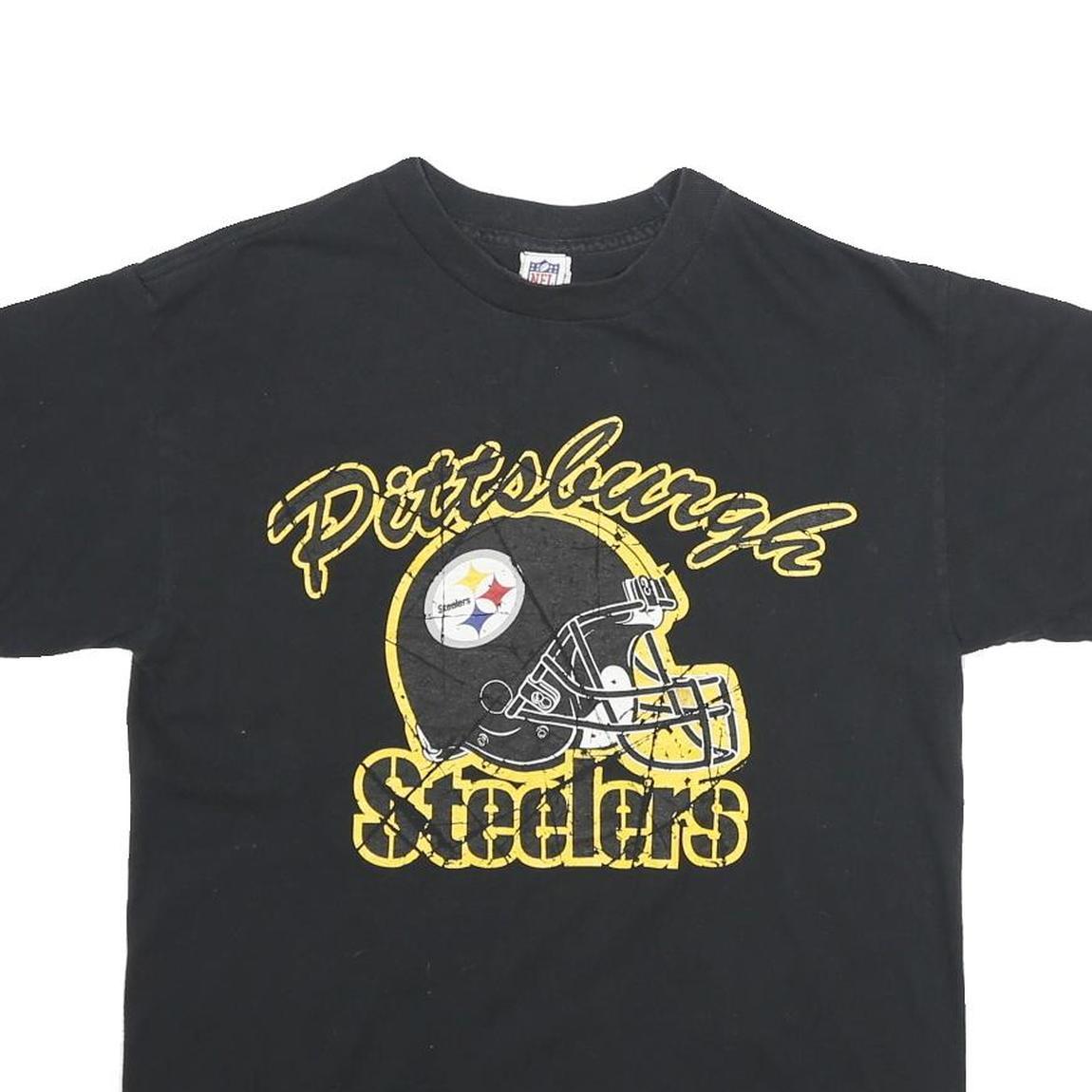 NFL Mens Black Pittsburgh Steelers Graphic T-Shirt M Short Sleeve Crew Neck