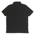 TOMMY HILFIGER Mens Black Short Sleeve Logo Polo Shirt M Cotton Blend Casual