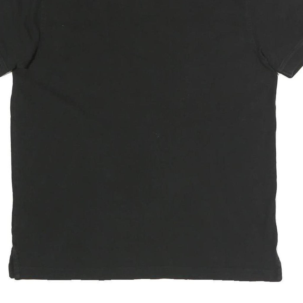 TOMMY HILFIGER Mens Black Short Sleeve Logo Polo Shirt M Cotton Blend Casual