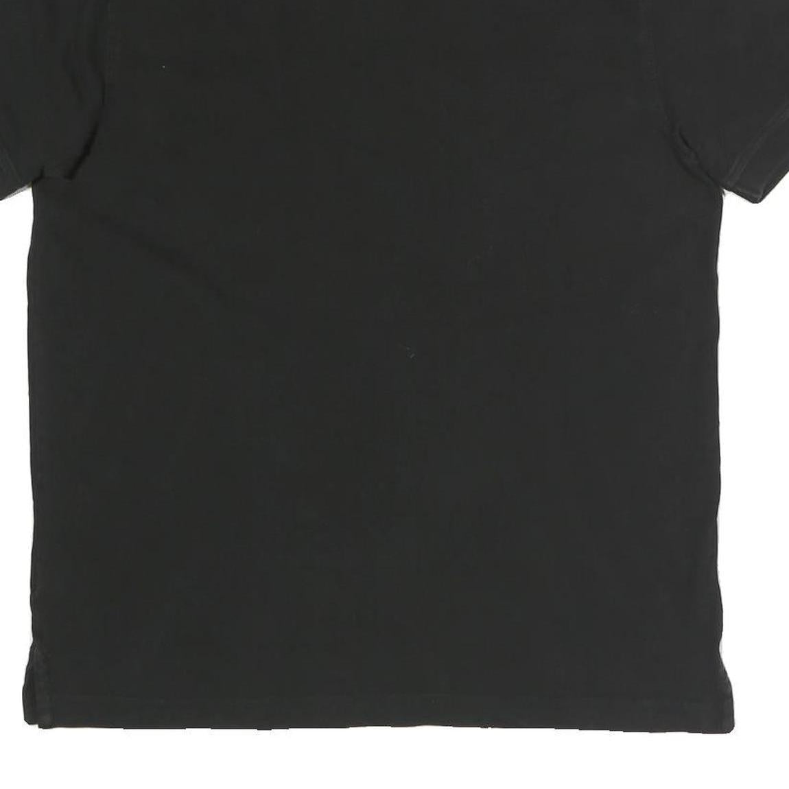 TOMMY HILFIGER Mens Black Short Sleeve Logo Polo Shirt M Cotton Blend Casual