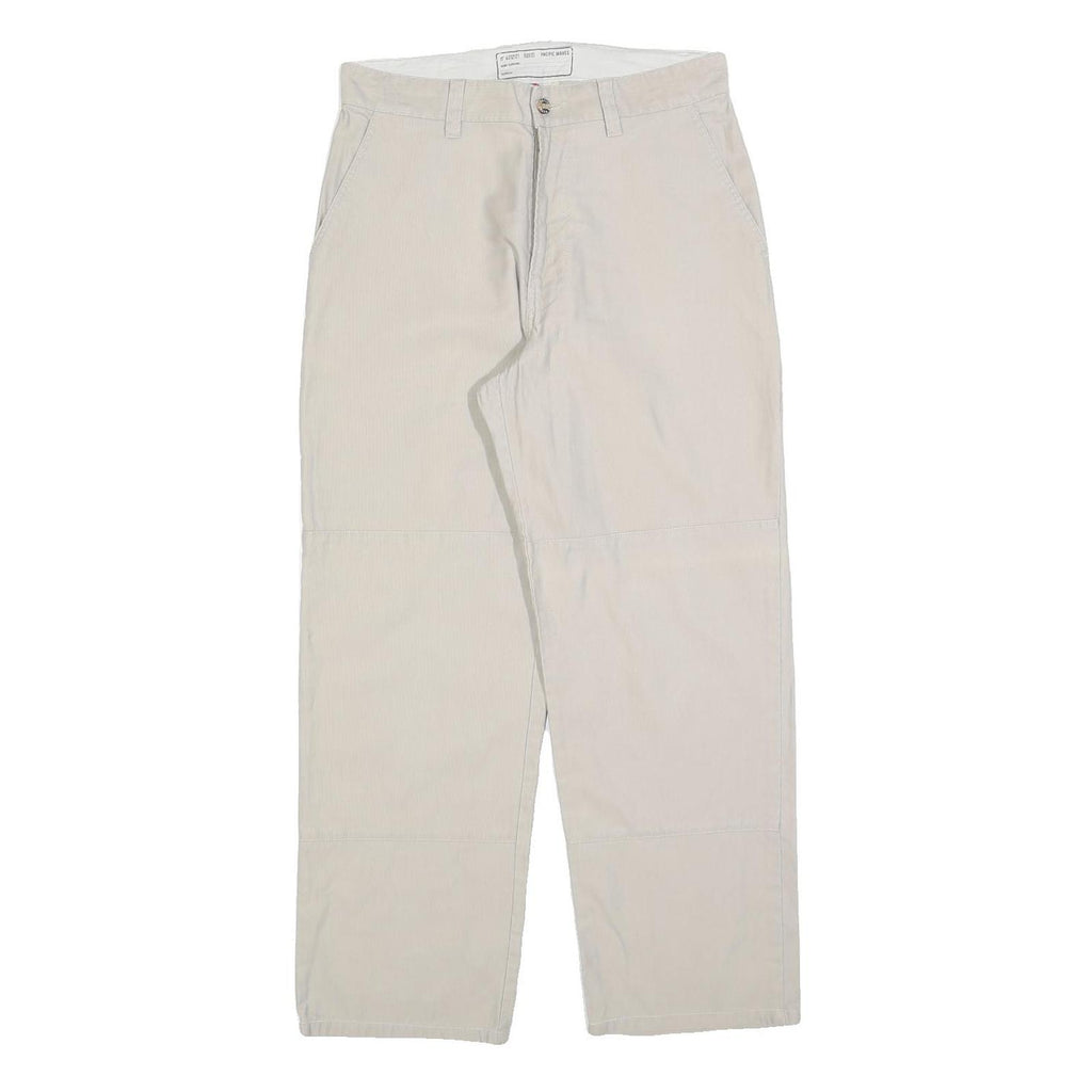 PACIFIC WAVES Womens Cotton Blend White Regular Straight Trousers W32 L27 Casual