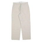PACIFIC WAVES Womens Cotton Blend White Regular Straight Trousers W32 L27 Casual