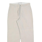 PACIFIC WAVES Womens Cotton Blend White Regular Straight Trousers W32 L27 Casual