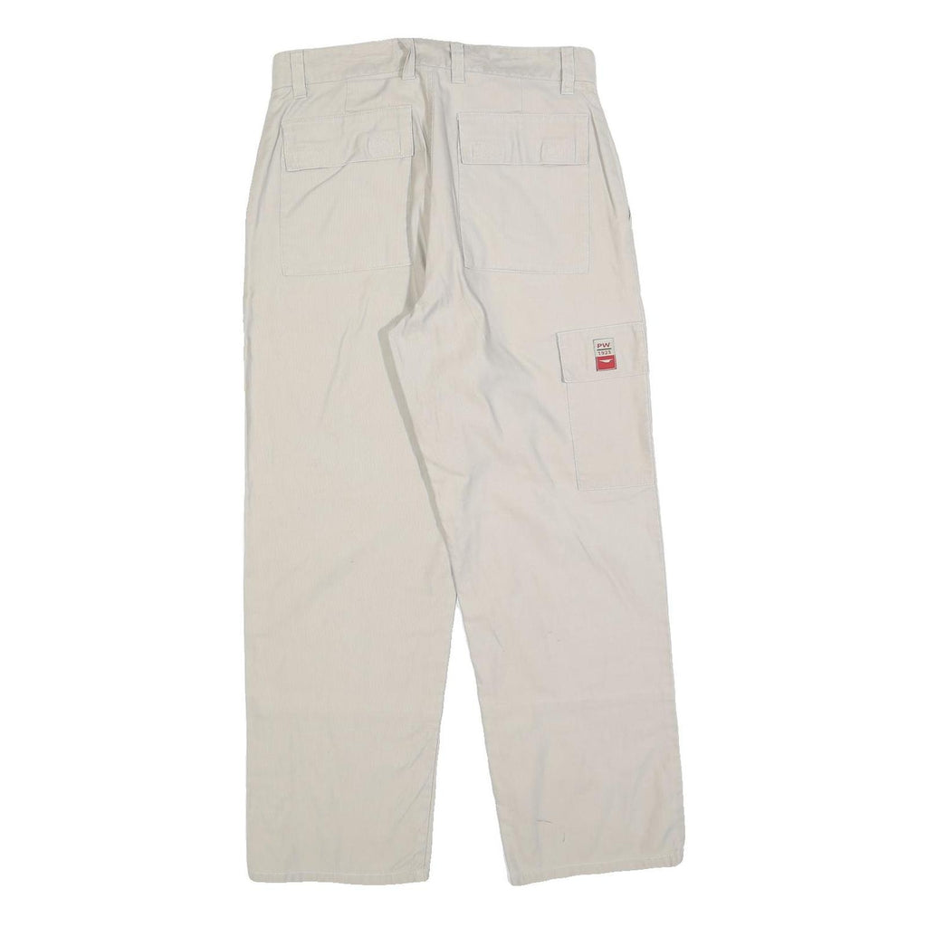 PACIFIC WAVES Womens Cotton Blend White Regular Straight Trousers W32 L27 Casual