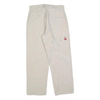 PACIFIC WAVES Womens Cotton Blend White Regular Straight Trousers W32 L27 Casual