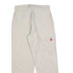 PACIFIC WAVES Womens Cotton Blend White Regular Straight Trousers W32 L27 Casual