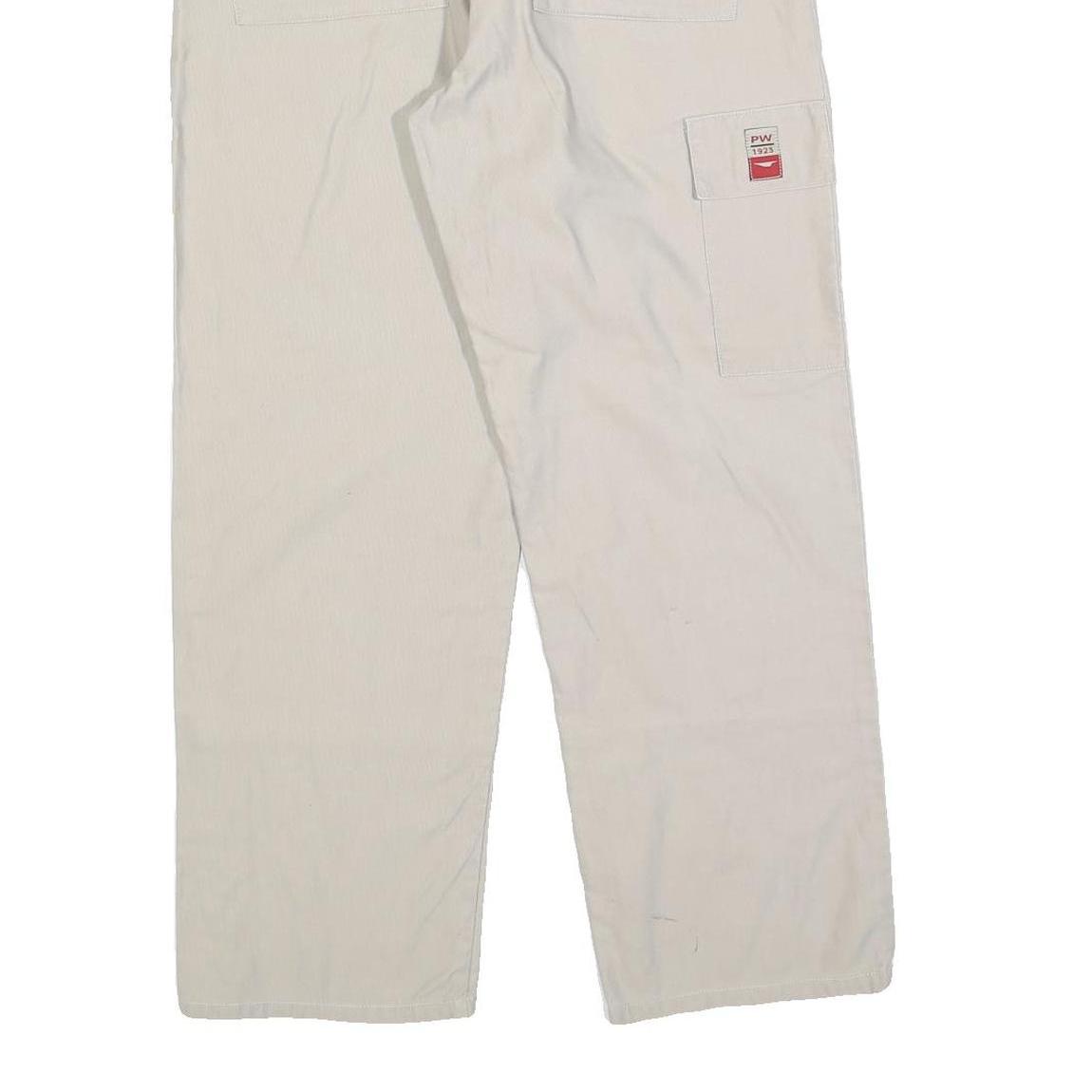 PACIFIC WAVES Womens Cotton Blend White Regular Straight Trousers W32 L27 Casual