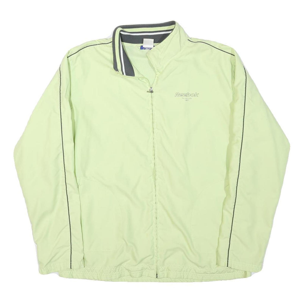 REEBOK Womens Lime Green Casual Zip Jacket XL Polyester Blend Plain Sporty