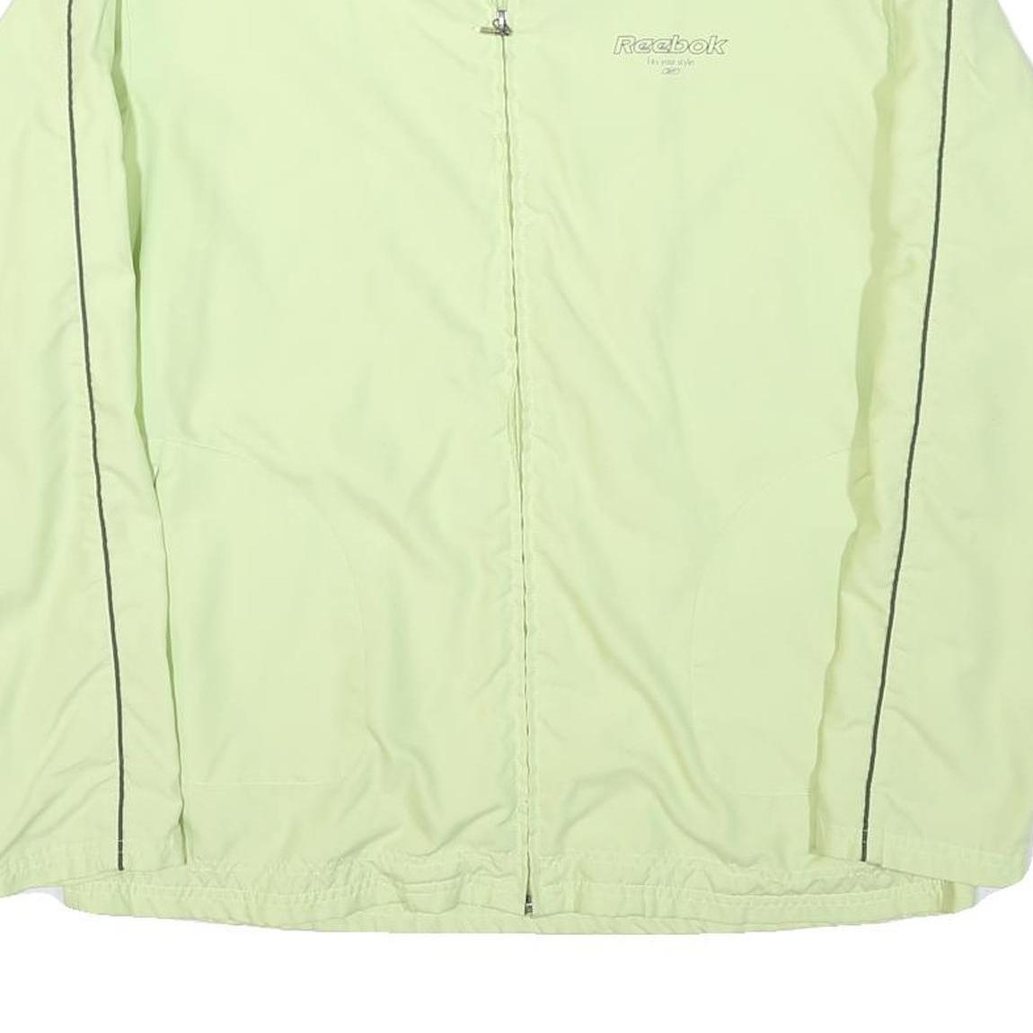 REEBOK Womens Lime Green Casual Zip Jacket XL Polyester Blend Plain Sporty