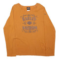 HARLEY DAVIDSON Womens Orange Long Sleeve Crew Neck T-Shirt XL Glitter Logo