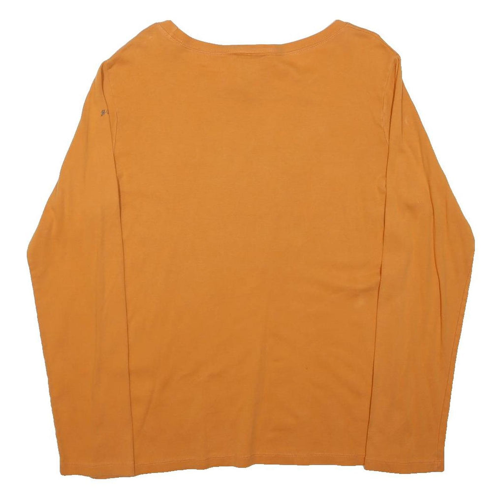 HARLEY DAVIDSON Womens Orange Long Sleeve Crew Neck T-Shirt XL Glitter Logo