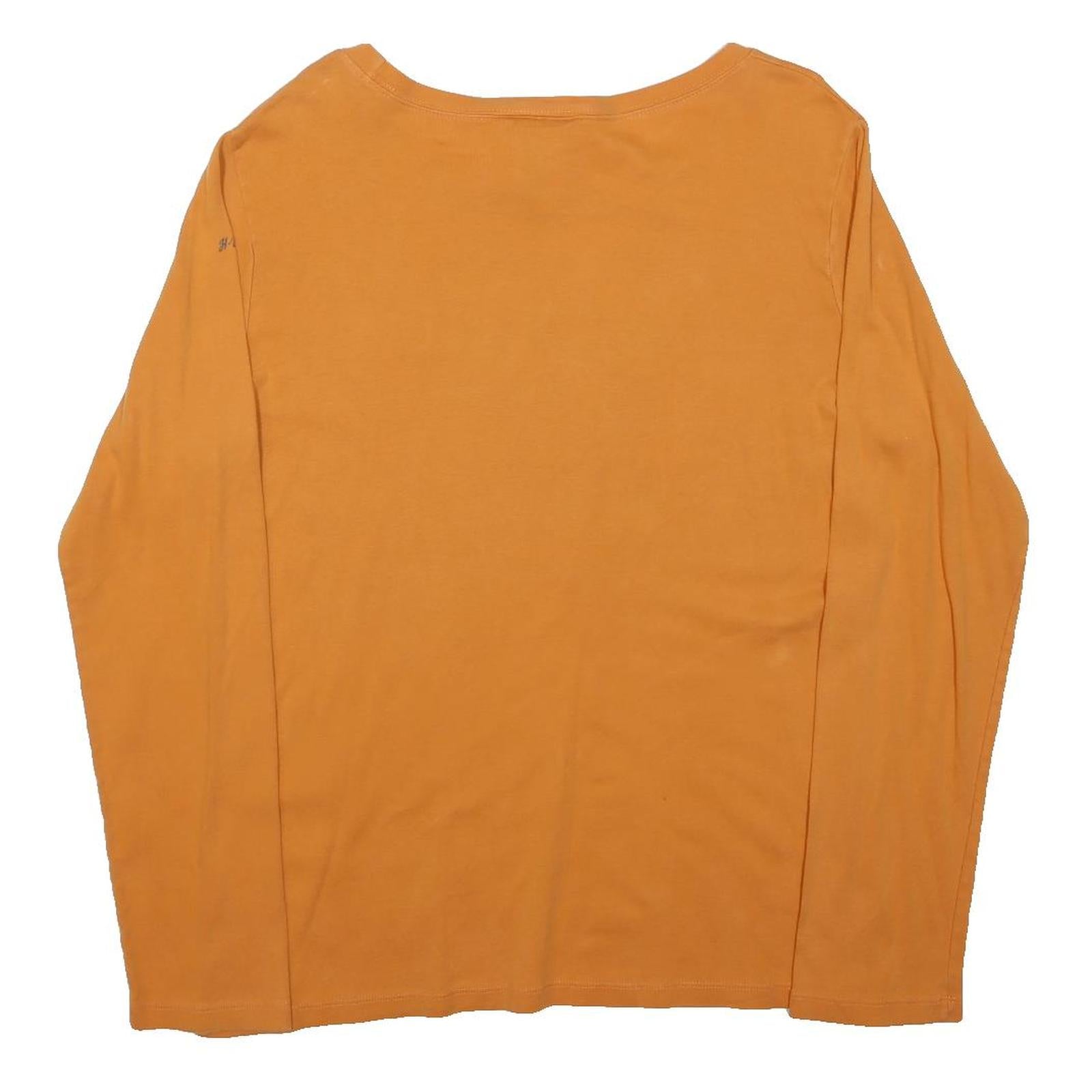 HARLEY DAVIDSON Womens Orange Long Sleeve Crew Neck T-Shirt XL Glitter Logo